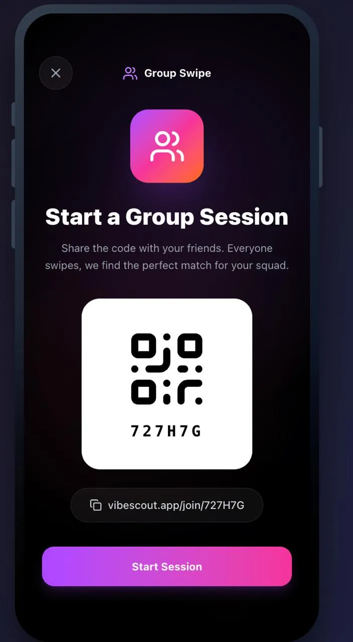 TinderGastro Friends QR Code